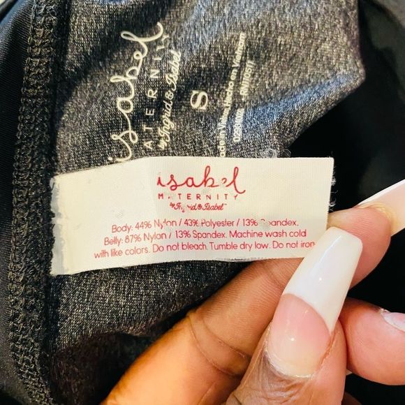 Ingrid & Isabel Maternity Gray Active Leggings with Crossover Panel - Picture 8 of 8